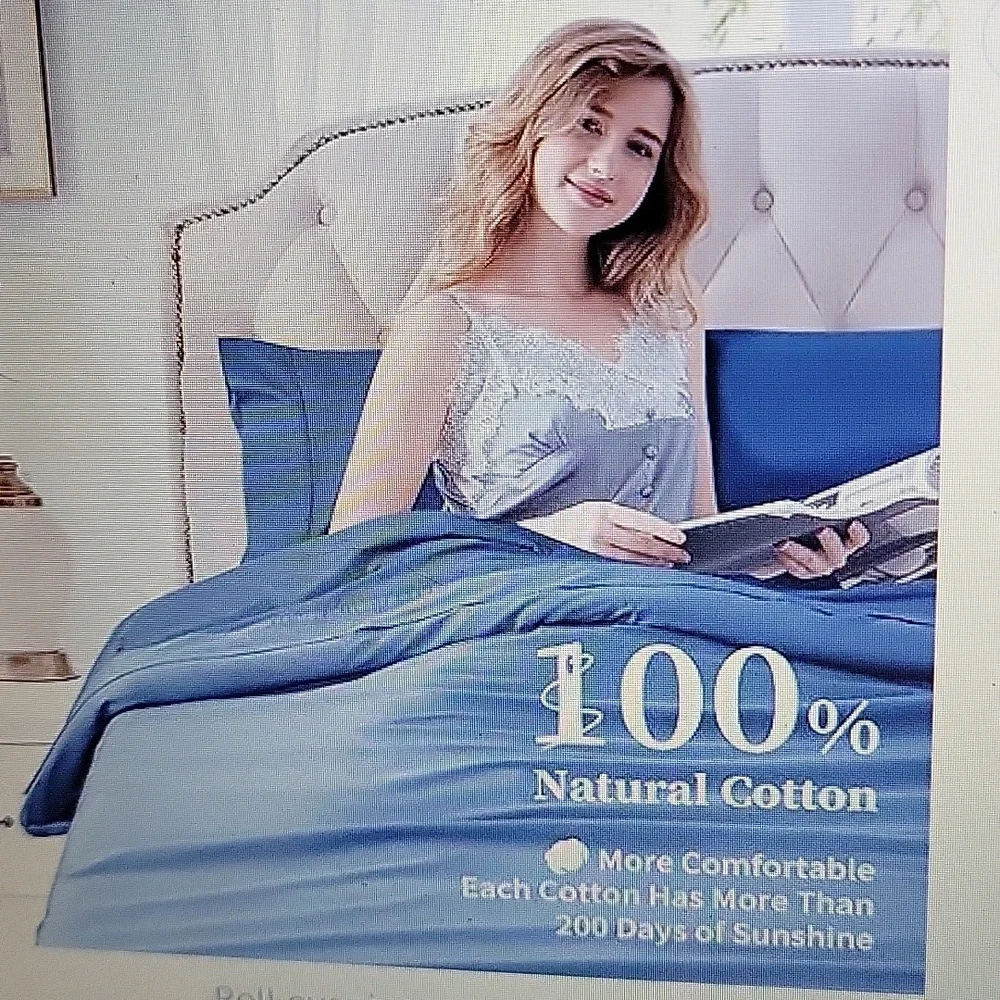 Sonora Kate Full Navy blue 1200 thread count Egyptian cotton sheet set New